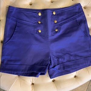 Electric Blue Flat Front Shorts